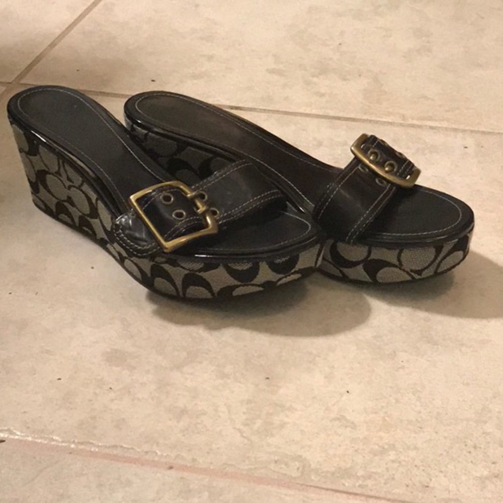Coach ladies wedge sandals size 8